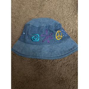 Women's Disney Goofey's Hat Co. Denim Multicolor Embroidered Bucket Hat One Size